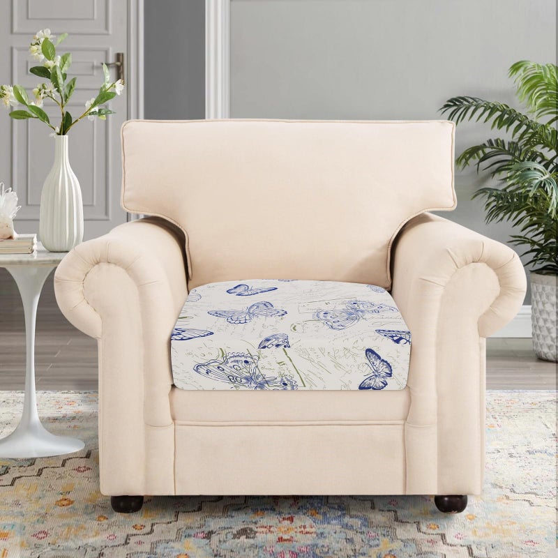 SearchI Stretch Printed Sofa Couch Cushion Covers Replacement Chair Cushion Slipcovers Sofa Seat Cover Furniture Protector Sofa Slipcover Soft with Elastic Bottom(Small, Butterfly Pattern) - Image 2